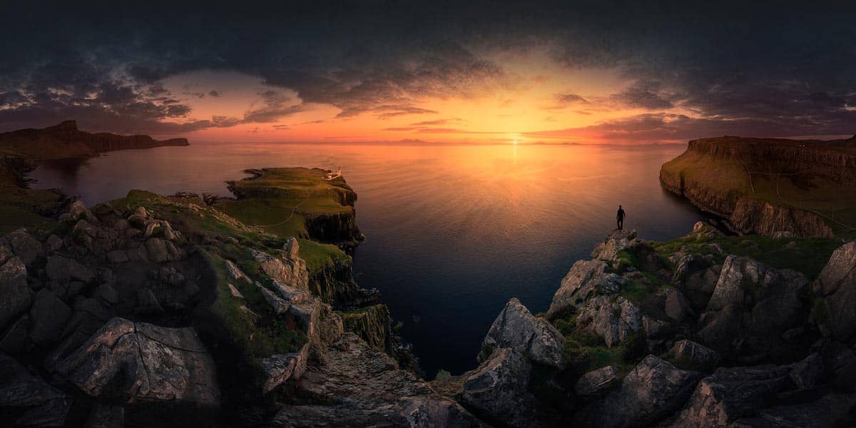 tramonto a Neist point durante viaggio fotografico scozia isola di skye