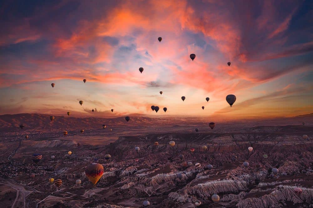 esperienza su mongolfiera all'alba viaggio fotografico cappadocia
