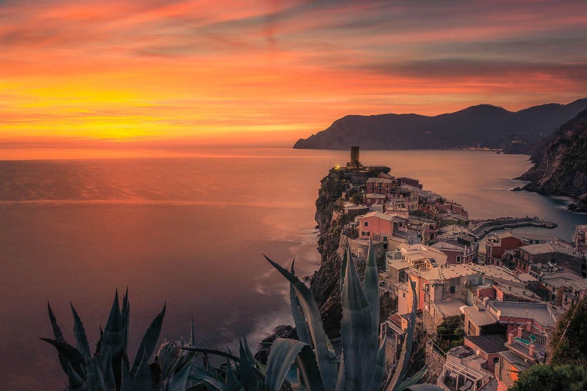 Viaggio fotografico cinque terre, foto vernazza al tramonto