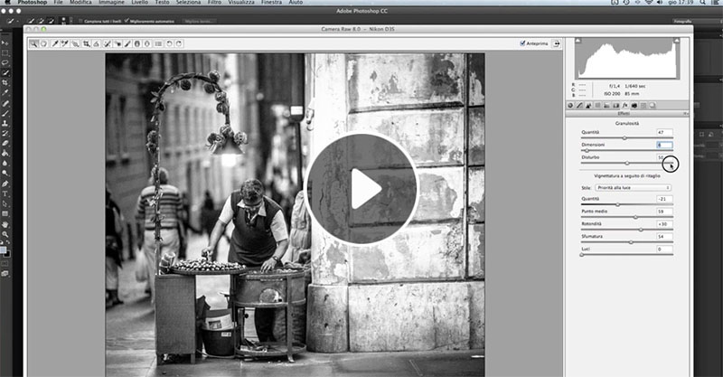 come convertire una foto in bianco e nero, tutorial Camera Raw, Fotoritocco