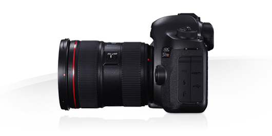 Canon EOS 5DS R, laterale, obiettivo