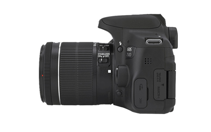 Canon EOS 750D, reflex, novità, laterale