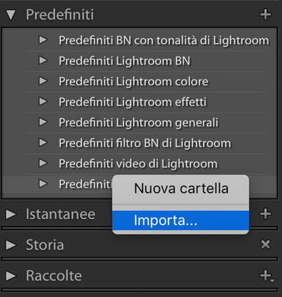 Come installare i preset di Lightroom, tutorial lightroom