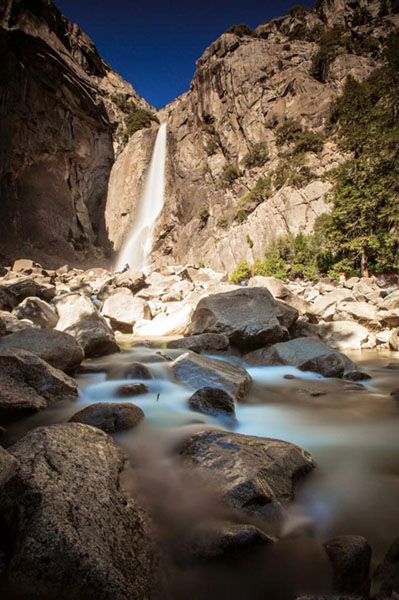 fotografia cascata in lunga esposizione