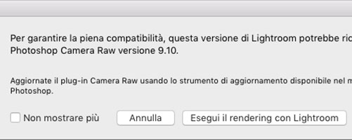 Aggiornamento Lightroom CC