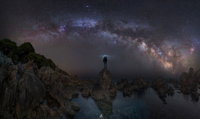 foto panoramica di via lattea