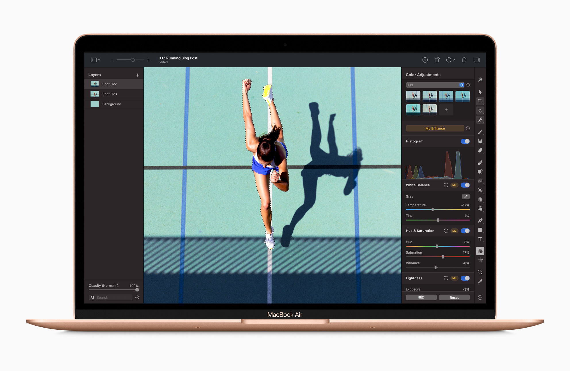 MacBook Air con PixelMator
