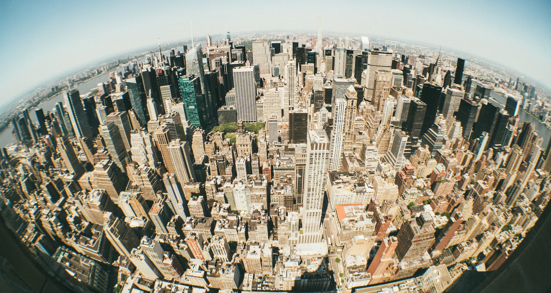 New York vista con foto fisheye