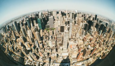 New York vista con foto fisheye