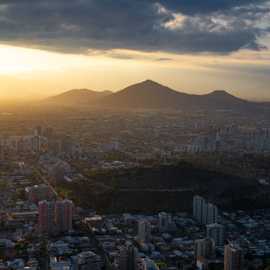 tramonto a Santiago del Cile