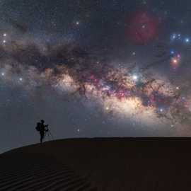 via lattea nel deserto del Sahara