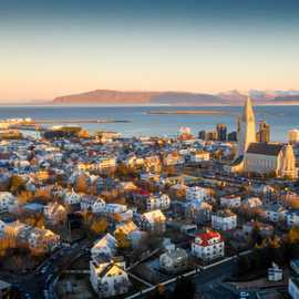 Hallgrimskirkja al tramonto