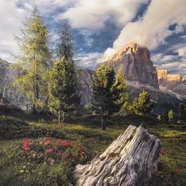 lago di limides al tramonto