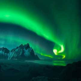 aurora boreale sul Vestrahorn