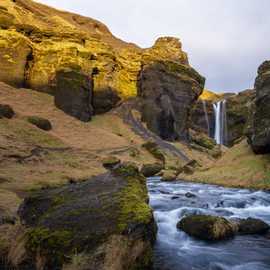 Kvernufoss al tramonto