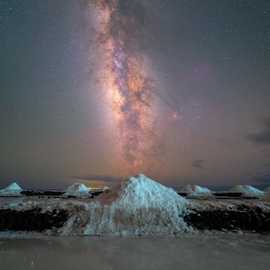 via lattea sul mare fotografia notturna