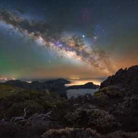 airglow e via lattea a La Palma