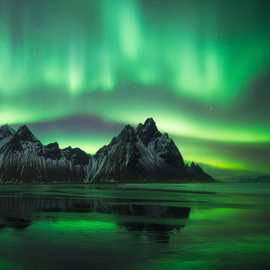 aurora boreale al Vestrahorn