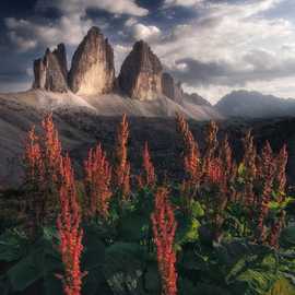 tre cime di Lavadero al tramonto