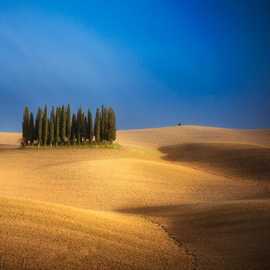 i cipressi al tramonto viaggio fotografico val d'orcia toscana